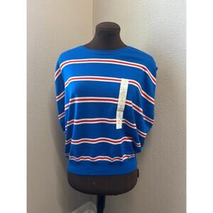 Banana Republic forever crew short sleeve striped sweater shell vest sz Med NWT